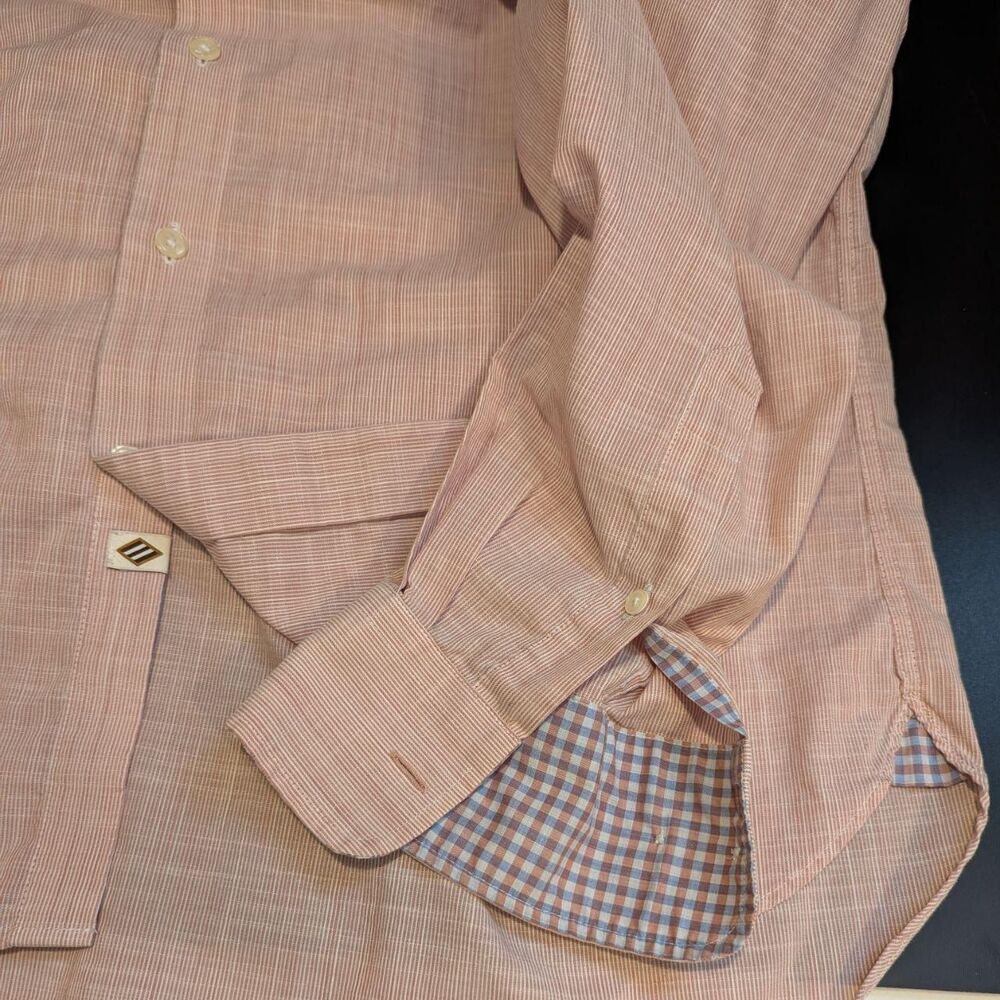 Joseph Abboud Men's Pink and White Button Down Long Sleeve Shirt Large - Picture 2 of 8